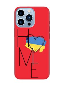 Матовий червоний чохол на Apple iPhone 13 Pro Max :: Дім Україна (принт 353)