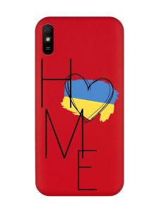 Матовий червоний чохол на Xiaomi Redmi 9A :: Дім Україна (принт 353)