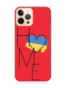 Матовий червоний чохол на Apple iPhone 12 Pro Max :: Дім Україна (принт 353)