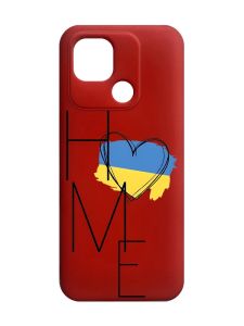 Матовий червоний чохол на Xiaomi Redmi 10C :: Дім Україна (принт 353)