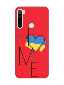 Матовий червоний чохол на Xiaomi Redmi Note 8 :: Дім Україна (принт 353)