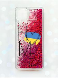 Чохол з плаваючими блискітками Samsung Galaxy A12 Рожевий :: Дім Україна (принт 353)