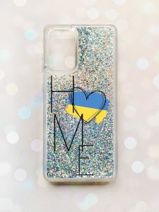 Чохол з плаваючими блискітками на Samsung Galaxy A52 (A525) Срібний :: Дім Україна (принт 353)