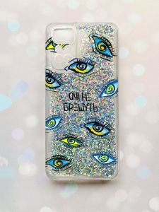 Чохол з плаваючими блискітками на Xiaomi Redmi Note 11 Срібний :: Очі (принт 358)