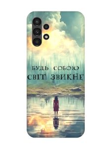 Матовий чохол з рожевими боками на Samsung A13 4G :: Будь собою (принт 356)