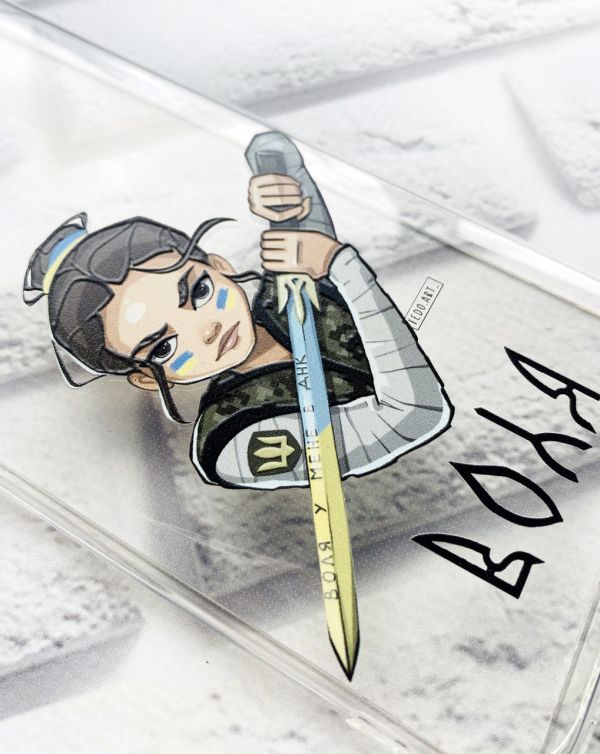 Чохол з потовщеними кутами на Samsung Galaxy A34 5G :: Українська захисниця (патріотичний принт 169)