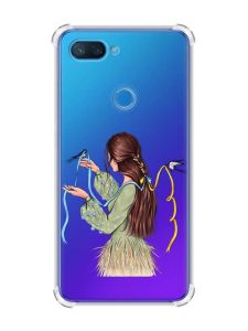 Чохол із потовщеними кутами на Xiaomi Mi 8 Lite :: Дівчина з ластівками (принт 16)