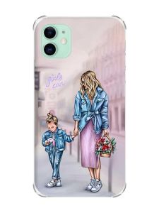 Чохол з потовщеними кутами на Apple iPhone 11 (6.1) :: Мама і донька (принт 56)