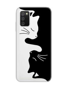 Прозорий чохол на Samsung Galaxy A03s :: Котики (принт 118)