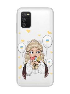 Прозорий чохол на Samsung Galaxy A03s :: Українка з солодощами (патріотичний принт 175)