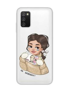 Прозорий чохол на Samsung Galaxy A03s :: На бавовну (патріотичний принт 217)