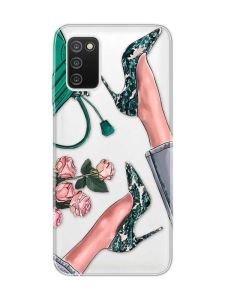 Прозорий чохол на Samsung Galaxy A03s :: Туфельки і квіти (принт 225)