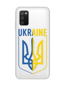 Прозорий чохол на Samsung Galaxy A03s :: Тризуб (патріотичний принт 254)