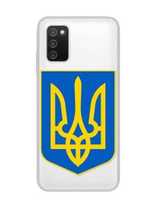 Прозорий чохол на Samsung Galaxy A03s :: Тризуб Україна (принт 256)