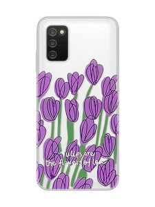Прозорий чохол на Samsung Galaxy A03s :: Тюльпани (принт 265)