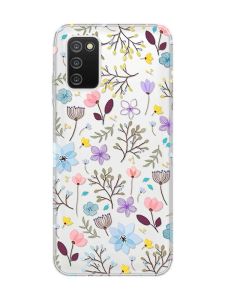 Прозорий чохол на Samsung Galaxy A03s :: Квітковий фон (принт 267)
