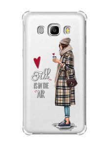 Чохол з потовщеними кутами на Samsung Galaxy J5(2016)/J510 :: Дівчина з кавою (принт 59)