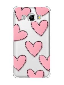 Чохол з потовщеними кутами на Samsung Galaxy J5(2016)/J510 :: Сердечка рожеві (принт 78)