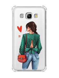 Чохол з потовщеними кутами на Samsung Galaxy J5(2016)/J510 :: Дівчина в зеленому (принт 224)