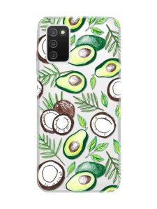 Прозорий чохол на Samsung Galaxy A03s :: Авокадо і кокос (принт 303)