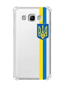 Чохол з потовщеними кутами на Samsung Galaxy J5(2016)/J510 :: Стрічка Україна (патріотичний принт 253)