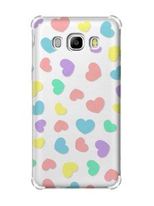 Чохол з потовщеними кутами на Samsung Galaxy J5(2016)/J510 :: Різнокольорові сердечка (принт 335)