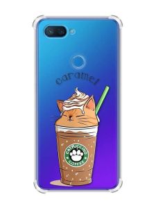 Чохол із потовщеними кутами на Xiaomi Mi 8 Lite :: Капучіно котик (принт 97)