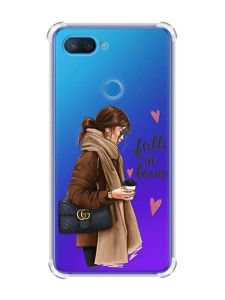 Чохол із потовщеними кутами на Xiaomi Mi 8 Lite :: Дівчина з кавою (принт 112)