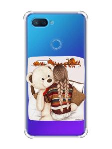 Чохол із потовщеними кутами на Xiaomi Mi 8 Lite :: Дівчинка з ведмедиком (принт 117)