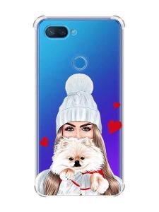 Чохол із потовщеними кутами на Xiaomi Mi 8 Lite :: Дівчина з песиком (принт 142)