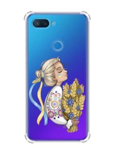 Чохол із потовщеними кутами на Xiaomi Mi 8 Lite :: Українка з колосками (принт 173)