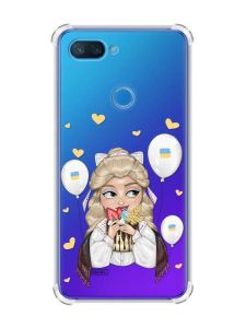 Чохол із потовщеними кутами на Xiaomi Mi 8 Lite :: Українка з солодощами (патріотичний принт 175)