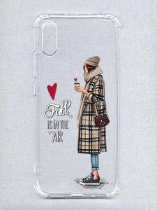 Чохол з потовщеними кутами на Xiaomi Redmi 9A :: Дівчина з кавою (принт 59)