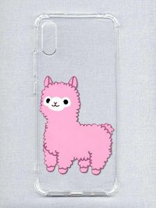 Чохол з потовщеними кутами на Xiaomi Redmi 9A :: Лама рожева (принт 100)