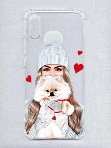 Чохол з потовщеними кутами на Xiaomi Redmi 9A :: Дівчина з песиком (принт 142)