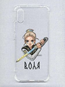 Чохол з потовщеними кутами на Xiaomi Redmi 9A :: Українська захисниця (патріотичний принт 170)