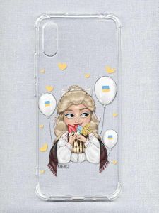 Чохол з потовщеними кутами на Xiaomi Redmi 9A :: Українка з солодощами (патріотичний принт 175)