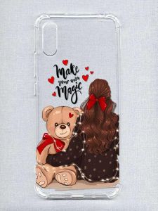 Чохол з потовщеними кутами на Xiaomi Redmi 9A :: Дівчина з ведмедиком (принт 188)