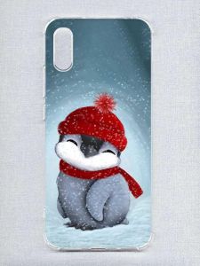 Чохол з потовщеними кутами на Xiaomi Redmi 9A :: Пінгвіненя у шапочці (принт 157)