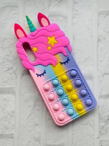 Чохол Попит Антистрес Поп-Іт Pop It для Samsung А50 (2019) А505 Єдиноріг Рожево-фіол.