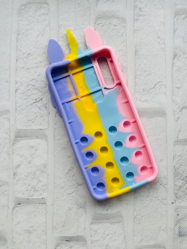 Чохол Попит Антистрес Поп-Іт Pop It для Samsung А50 (2019) А505 Єдиноріг Рожево-фіол.