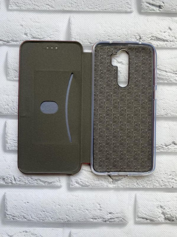 Чохол-книжка з малюнком для Xiaomi Redmi Note 8 Pro Бордовий :: Квіти пастельні (принт 277)