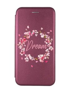Чохол-книжка з малюнком для Samsung Galaxy A34 5G Бордовий :: Віночок з сакури (принт 284)