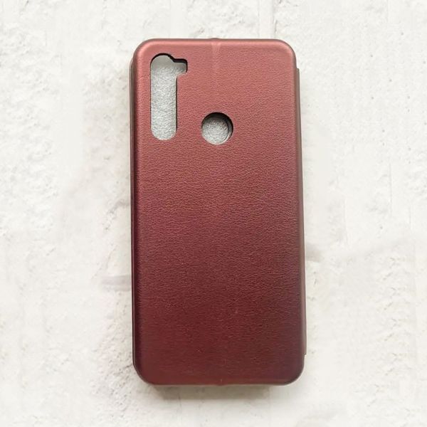 Чохол-книжка з малюнком для Xiaomi Redmi Note 8 Бордовий :: Лисиця (принт 127)