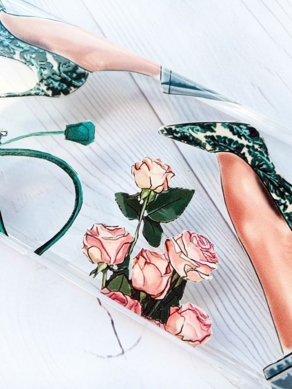 Прозорий чохол на iPhone 12 Pro Max :: Туфельки і квіти (принт 225)