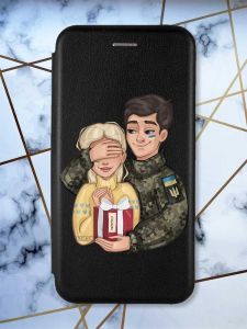 Чохол-книжка з малюнком для Samsung Galaxy M14 Чорний :: Подарунок Перемога (патріотичний принт 178)