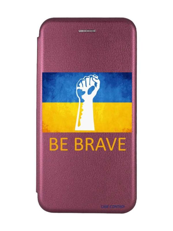 Чохол-книжка з малюнком для Samsung Galaxy А31 Бордовий :: Мужність Україна (принт 42)