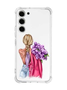 Чохол з потовщеними кутами на Samsung Galaxy S23 :: Дівчина з бузком (принт 7)