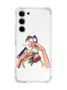 Чохол з потовщеними кутами на Samsung Galaxy S23 :: Ластівки (принт 15)