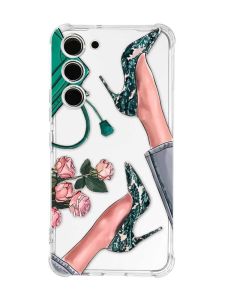 Чохол з потовщеними кутами на Samsung Galaxy S23 :: Туфельки і квіти (принт 225)